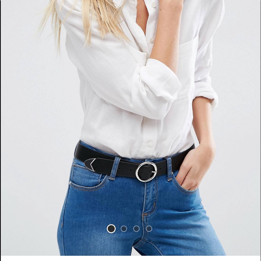 ASOS Design Tipped end circle buckle jeans belt